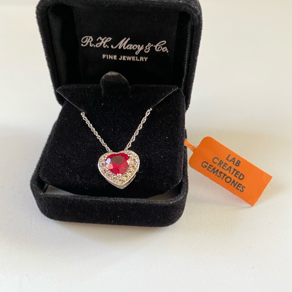 🆕 Bridge gemstone RUBY heart 925 sterling silver - Picture 2 of 6